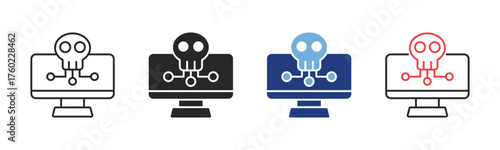 Hacker Icon Set With Multiple Styles Vector Illustration
