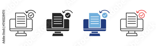 Document Summarization Icon Set With Multiple Styles Vector Illustration