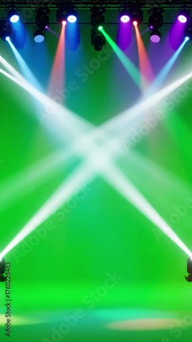 Wallpaper Mural Energetic Light Patterns with dj stage lights on green screen background beams spotlights chroma key 4k video effect copy space distortion, overlay, glitch, static noise, scan lines black background Torontodigital.ca