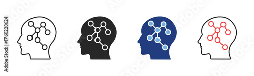 Deep Learning Icon Set With Multiple Styles Vector Illustration