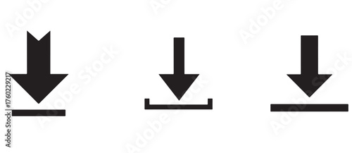 Download icon set. download sign and symbol.. Files download and upload icons symbol in line and flat style on white background. Vector Eps 10
