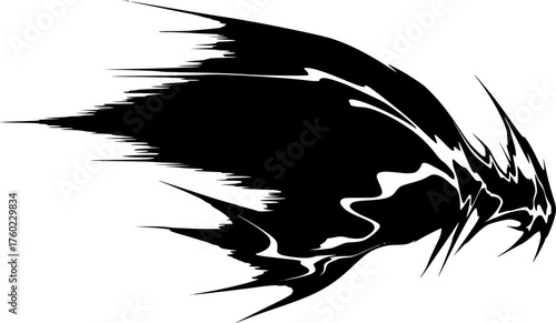 Abstract Fluid Distortion Silhouette, Graphic Design Trend Vector