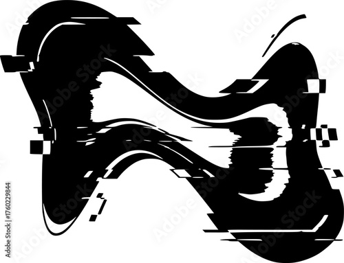 Abstract Fluid Distortion Silhouette, Graphic Design Trend Vector