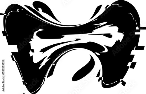 Abstract Fluid Distortion Silhouette, Graphic Design Trend Vector