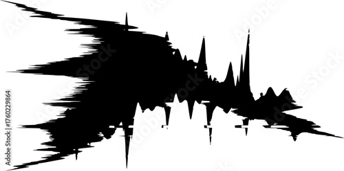 Abstract Fluid Distortion Silhouette, Graphic Design Trend Vector
