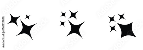 Sparkle vector icons set.Stars collection.Shine icons.