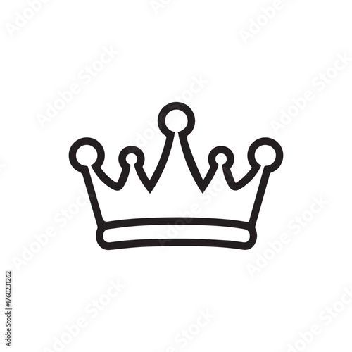 Black line art shows a crown symbol with white background