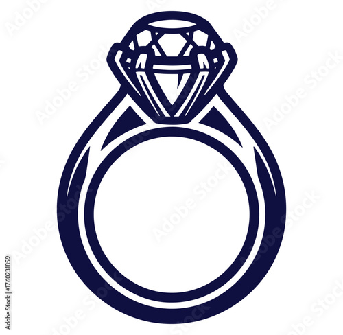 Elegant vector illustration of a diamond engagement ring symbolizing love and commitment