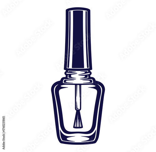 Elegant vector illustration of a nail polish bottle perfect for beauty and cosmetic branding.