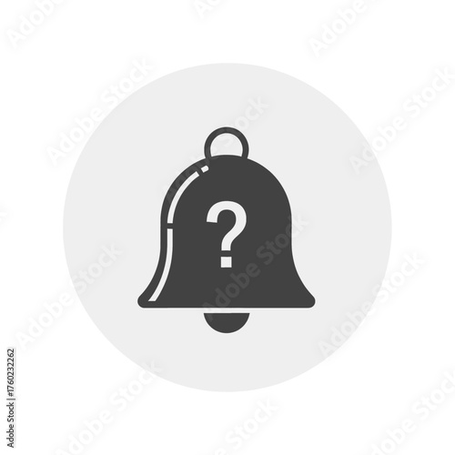 Bell with a question mark icon, symbolizing a notification or a query needing attention