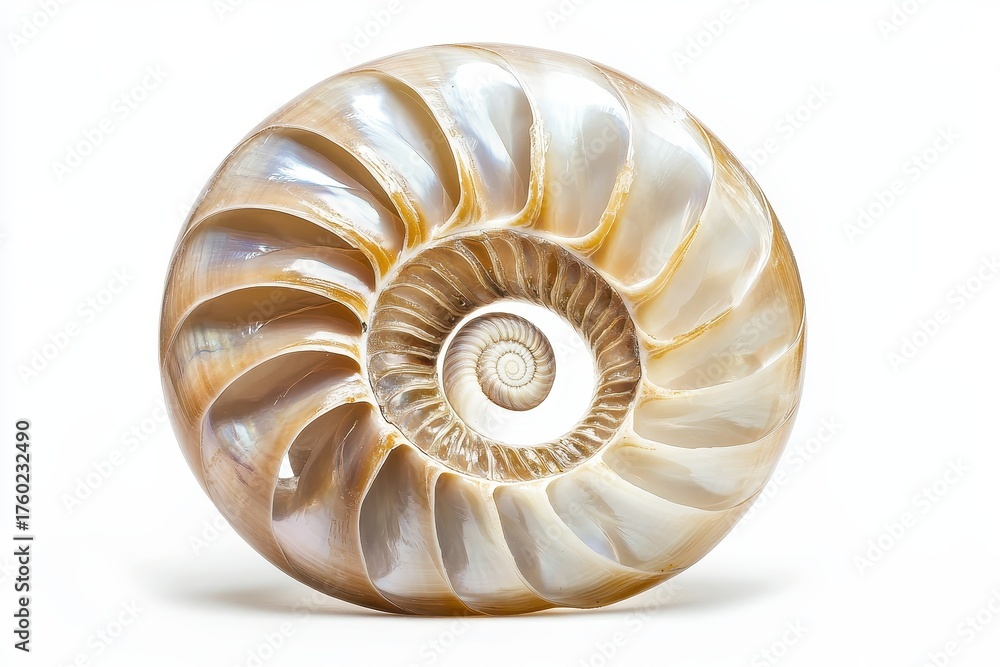 Obraz premium A nauti shell on a white background