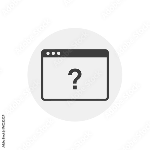 Help Icon Website with Question Mark - User Support and Information Interface Symbol