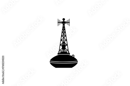 Signal sensor gps satellite buoy icon vector infrared array tower remote sensing
