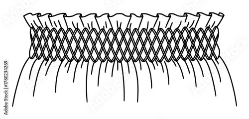 Minimalist Smocked Fabric Vector, Embroidered Textile Design, Clean White Background