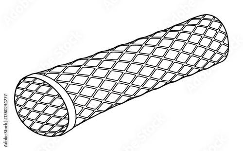 Minimalist Spandex Fabric Weave Vector - Elastic Mesh Pattern on White