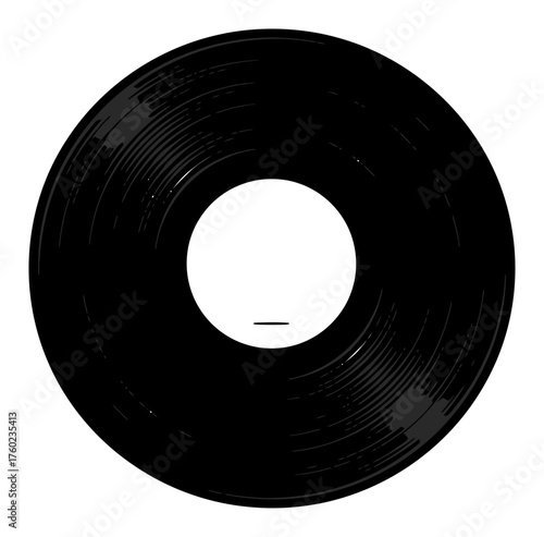Vintage Phonograph Record Label - Minimalist Vector Art