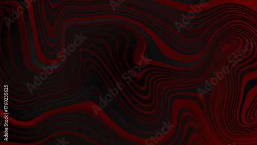 Dark abstract marble texture background with liquid, flowing waves in deep black and rich crimson red, ideal for a gothic or luxury theme.