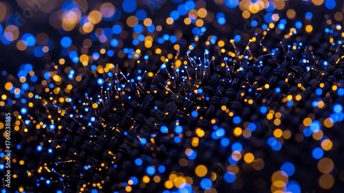 Wallpaper Mural Abstract background with glowing blue and orange particles creating a dynamic light effect. Torontodigital.ca