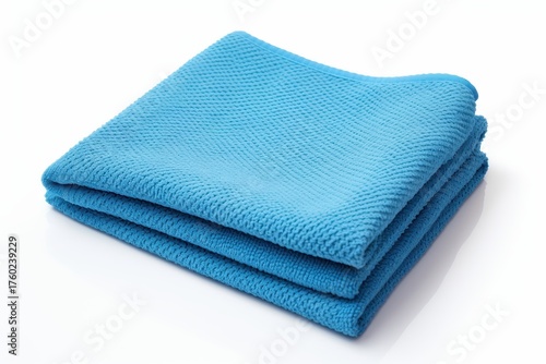 A blue towel folded on top of a