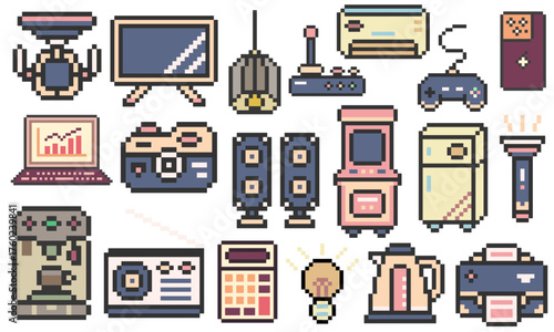 object bundle electronics pixel art