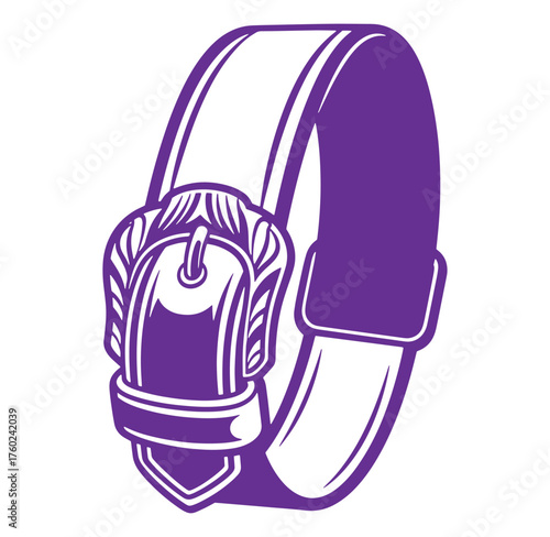 Decorative purple buckle illustration vector design isolated on white background with elegant details.