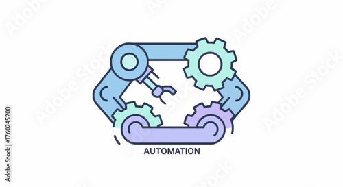 AI Technology Flat Icon Minimal Vector Illustration of Automation 