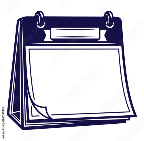 Simple illustrative image of an open desk calendar with blank pages for appointments