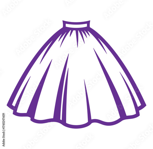 Simple purple skirt illustration for fashion design and clothing related concepts