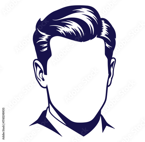 Stylish male head silhouette vector illustration suitable for graphic design and branding