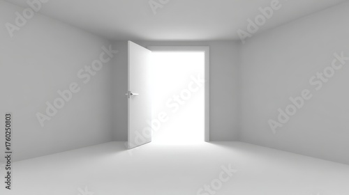 Wallpaper Mural Bright modern white room interior featuring open doorway minimalist design aesthetic. Torontodigital.ca