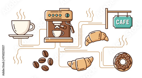 Enjoy a delicious coffee break with fresh pastries at your favorite cafe, a perfect blend of flavors and treats for a delightful moment of indulgence