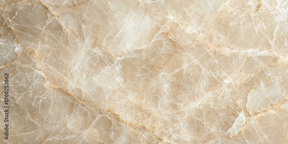 Fototapeta premium smooth beige marble surface with intricate white and light brown natural veining texture