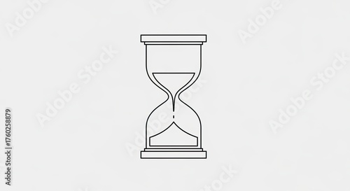 Illustration of an hourglass with sand flowing, symbolizing time.