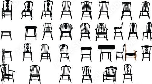 Wood chair different type bundle
