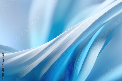 Soft Blue Abstract Flowing Lines on White Background