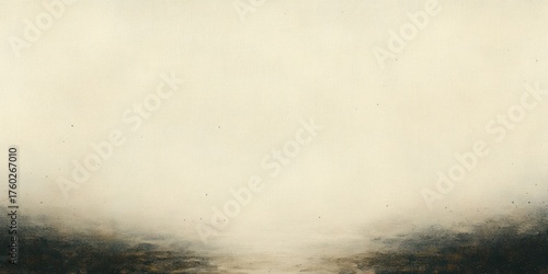 Fototapeta Naklejka Na Ścianę i Meble -  Abstract landscape painting with dark textured ground fading into a pale creamy sky, evoking calmness and subtle depth