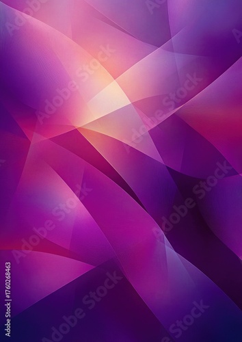Abstract composition of flowing translucent shapes in vibrant purple and pink hues with soft gradients creating a smooth and dynamic visual effect