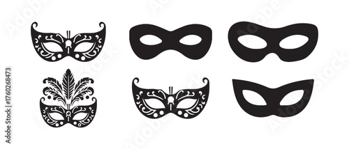 Black Costume Party Mask Vector Illustration
