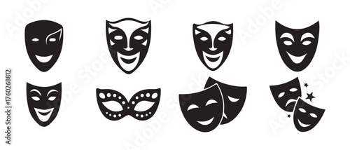 Elegant Venetian Mask Silhouette Pack