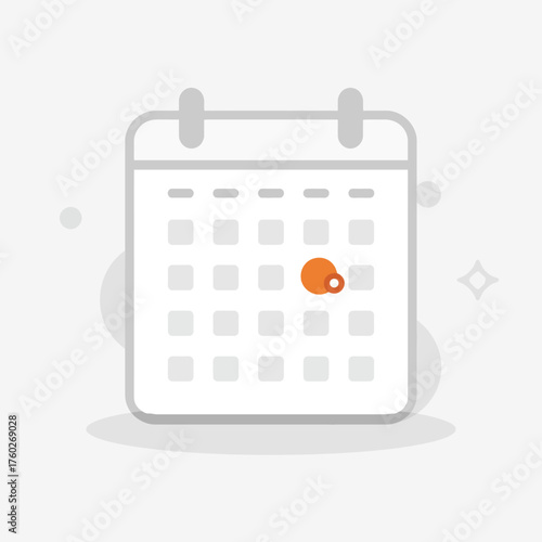 Calendar Icon for Scheduling, Events and Reminders in Grey Tones