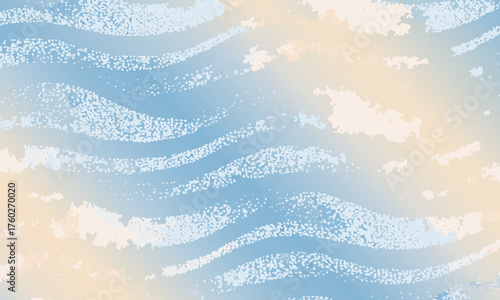 Seamless abstract pattern with hand-drawn crayon or watercolor waves