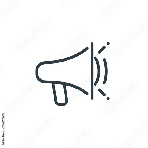 Outline Icon of Megaphone for Announcement, Promotion and Communication