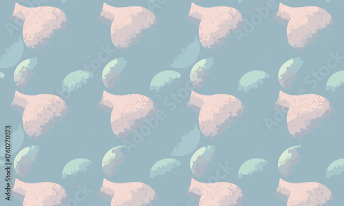 Seamless abstract pattern with hand-drawn brush stroke or floral motifs