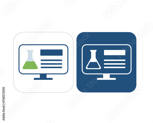 Online Education and Remote Work Computer Icon