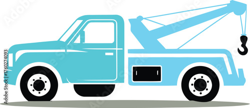 Classic Tow Truck / Wrecker Vehicle Vector Illustration | Roadside Assistance Service Icon