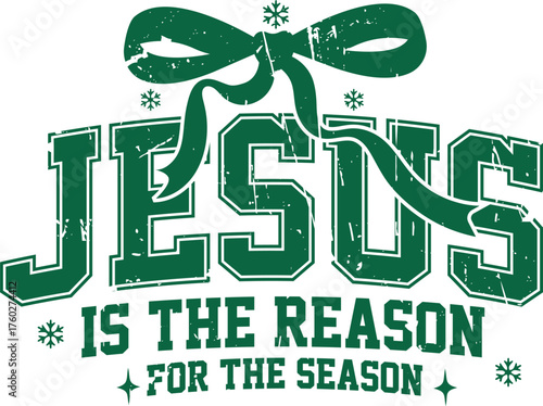 Jesus Is The Reason Vintage distressed Christian Christmas T shirt Design