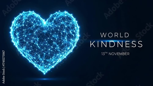 Digital heart graphic for world kindness day on november 13th