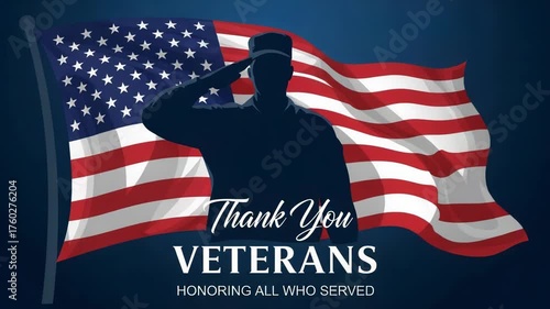 Thank you veterans honoring all who served with american flag