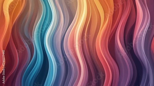 Waterfall inspired smooth color waves with soft flowing gradient transitions and abstract liquid textures in a seamless loop animation