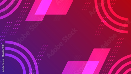 Abstract Tech Background with Pink Arcs and Dots